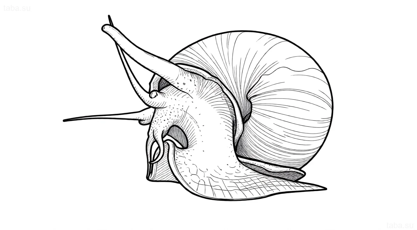 رسم تخطيطي مفصل لأمبولاريا للوشم، بأسلوب الرسم الجرافيكي، مثالي لمحبي المواضيع البحرية والأسلوب البسيط.