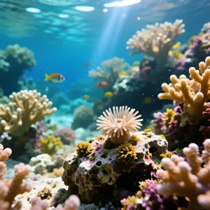 Фотография морского аквариума с айптазией, демонстрирующая проблему распространения нежелательных актиний и способы борьбы с ними.