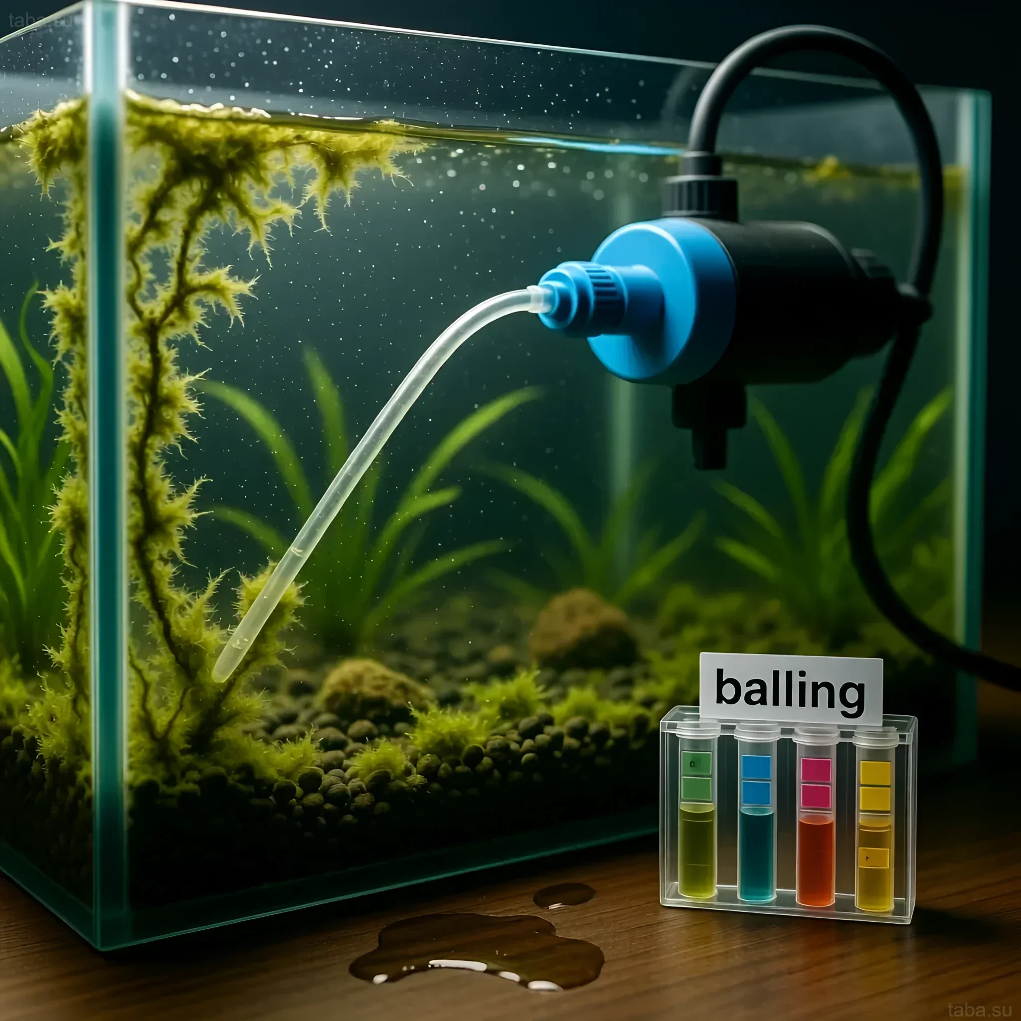 Image of a dosing pump for Balling in a planted aquarium. Automatic supply of calcium, soda, and trace elements for healthy growth.