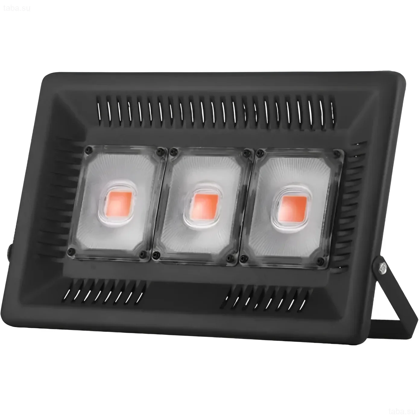 Black LED floodlight with three bright diodes, ideal for growing undemanding aquarium plants and creating comfortable lighting.