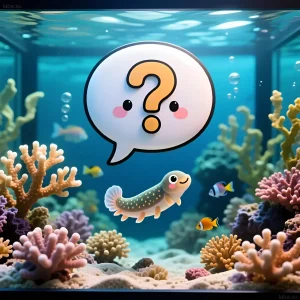 Иллюстрация морского аквариума с рыбами, кораллами и мультяшной планарией, символизирующая вопросы о борьбе с паразитами.