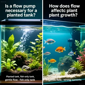 Сравнение двух аквариумов: с мягким течением для растений и сильным для активных рыб. Оптимизация течения в аквариуме.