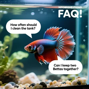 Яркий красный петушок в аквариуме с растениями, иллюстрация к вопросам по уходу за рыбкой.