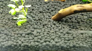 Крупный план аквариумного грунта сойл, демонстрирующий его гранулированную структуру и благоприятную среду для корневой системы растений.