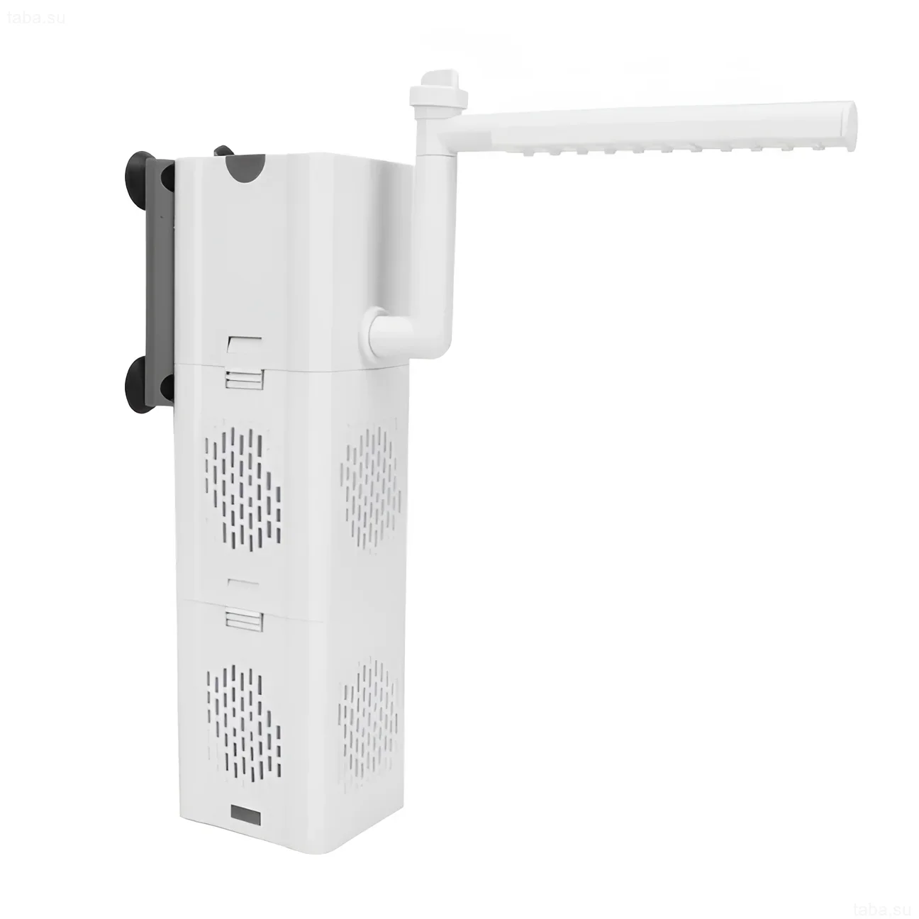 Image of a white internal canister filter for an aquarium. Suitable for purifying water in small aquariums up to 100 liters.