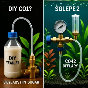 Сравнение DIY CO2 системы на основе сахара и готового регулятора с манометром для аквариумных растений.