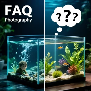 Иллюстрация демонстрирует этапы запуска аквариума: от пустой емкости с грубым декором до полноценной водной среды с растениями и рыбками.