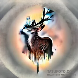 лось – эскиз тату (№1749555388_0, 10.06.2025 11:36) — Tatufoto.com